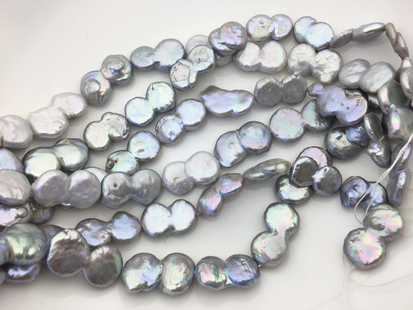 16'' AA+ 12-15mm Gray Big Coin freshwater pearls,diy bead,flat round pearl bead,COIN12-2A-2-5
