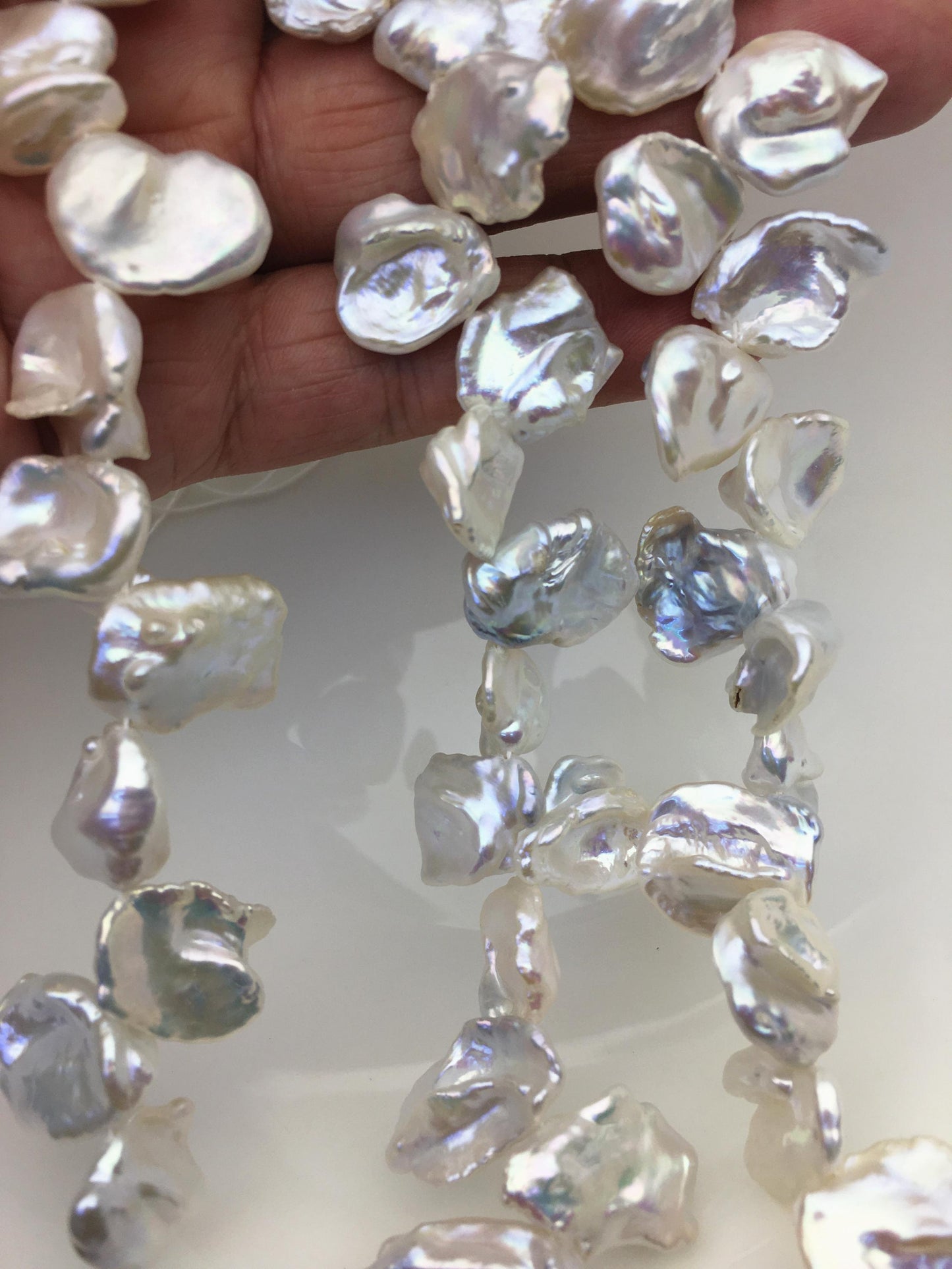 AAA 13-16mm Big White Keshi Pearls,high luster,good quality,wholesale price,baroque pearl,keshi pearl strands,ZS-129-19