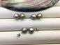 2 pairs AA+ 9-10mm gray baroque near round edison pearl stud earrings,S925 Sterling Sliver stud earrings,SE3-T68