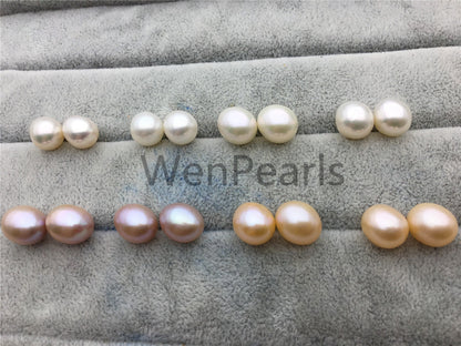 AAA 10-11mm big white/pink/lavender rice freshwater pearls,rice pearl earrings,tear drop pearl earrings,dangle pearl earrings,LR10-3A-6