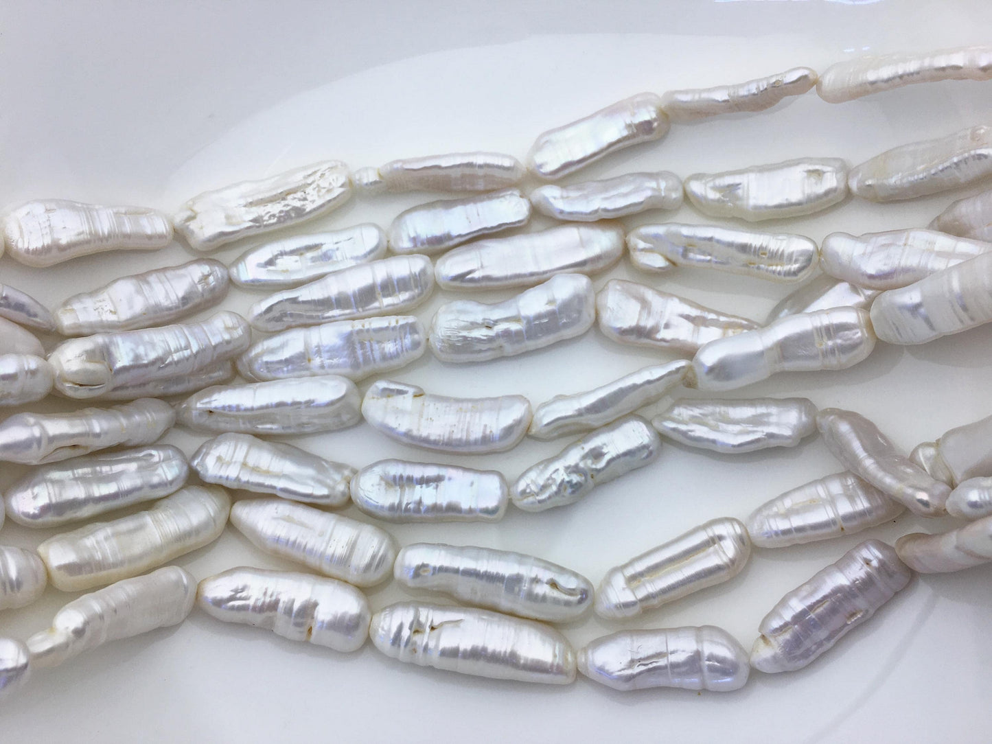 AA 9-13mm white Thick Keshi Biwa Pearl Necklace,ZS-200-120-2