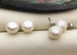 Rare!AAA 9-10mm Carved Faceted white pearl stud earrings,Sterling Silver,bridesmaid gifts,post earrings,Christmas Gift,SE3-092