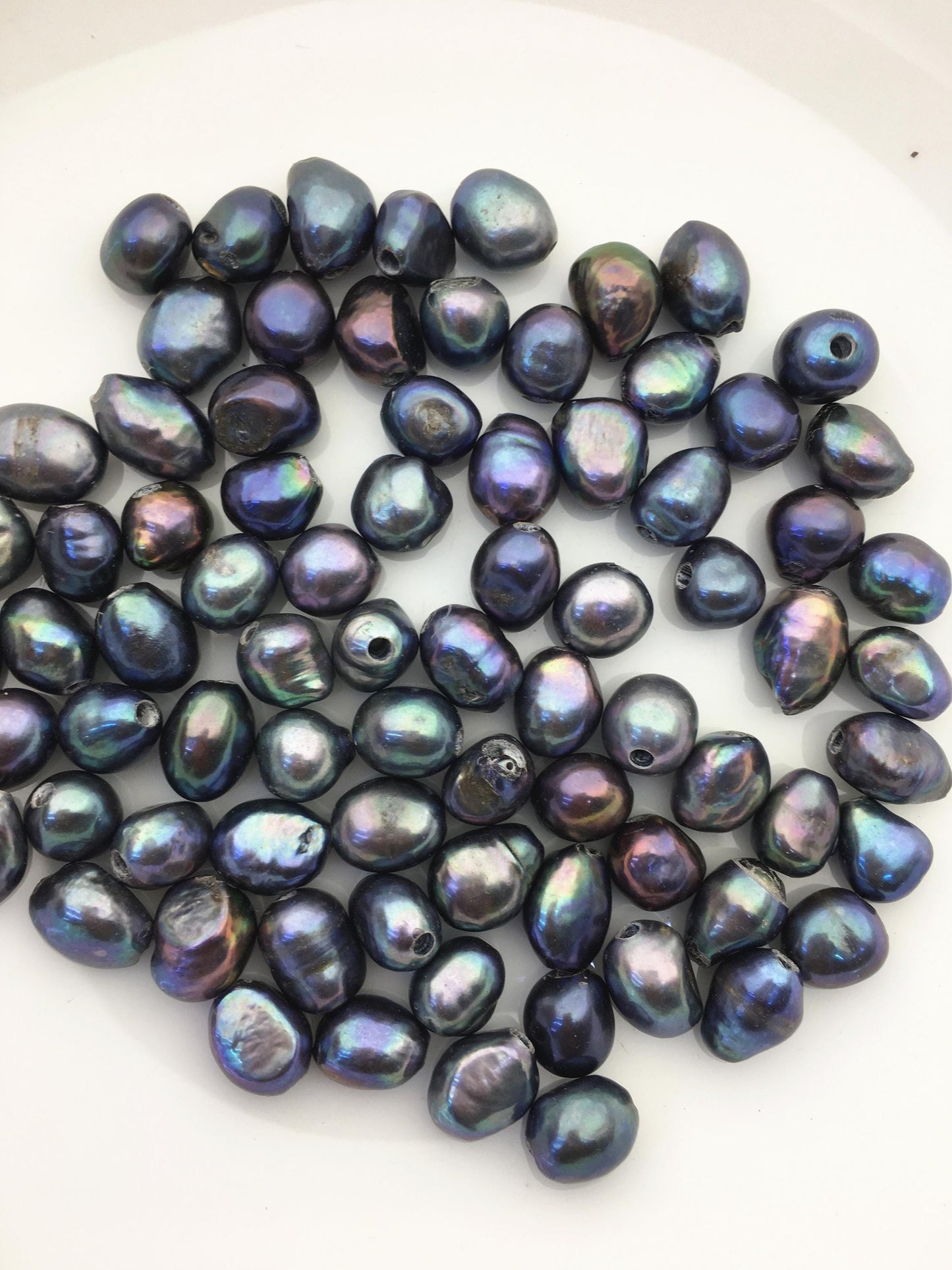 25pcs 9.3-10.3mm deep blue black nugget freshwater pearls,2.2mm large hole,diy pearl beads,Irregular Beads for Pearl Necklace,LM10-T5