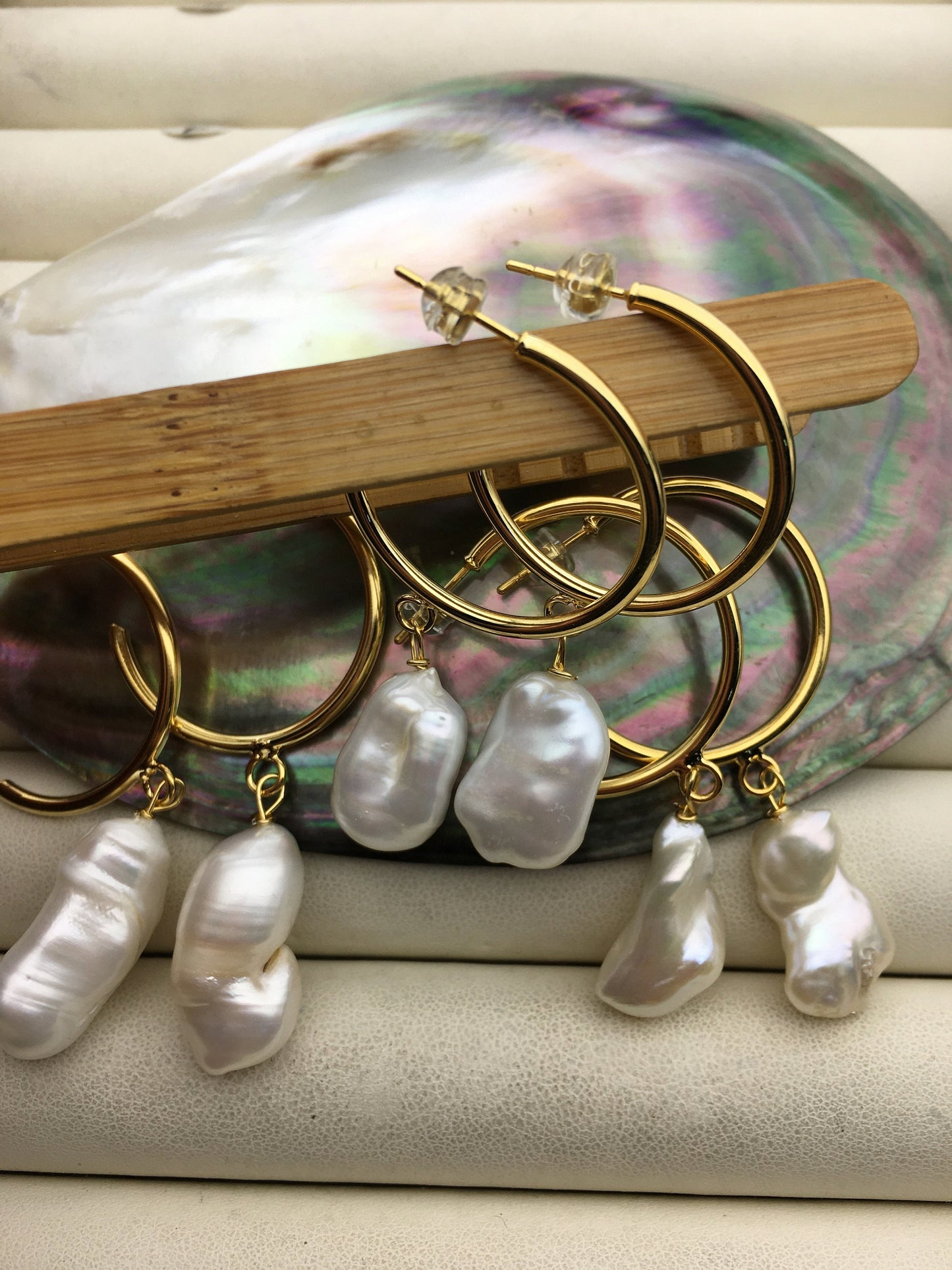 AA+ white baroque Freshwater pearl dangle earrings,wedding pearl earrings,SE3-131-26