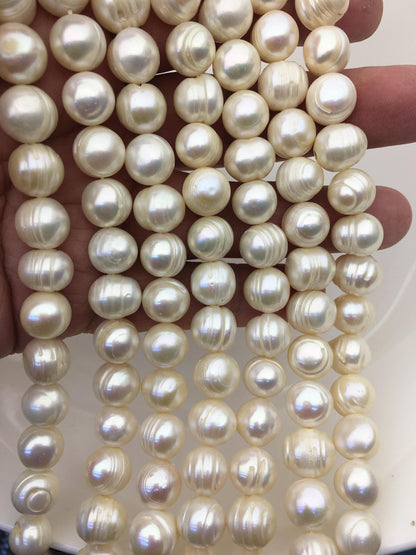 AA 10.3-11.3mm white circle ring potato freshwater pearls,CR11-2A-1