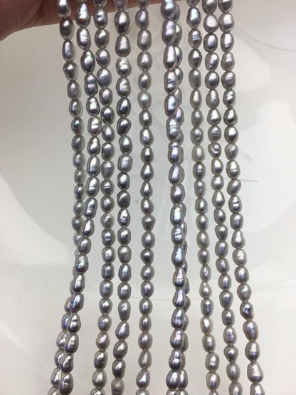 AA+ 3-4mm gray rice pearls,diy pearl,genuine pearl,Cultured pearl,diy pearl beads,LR3-2A-20