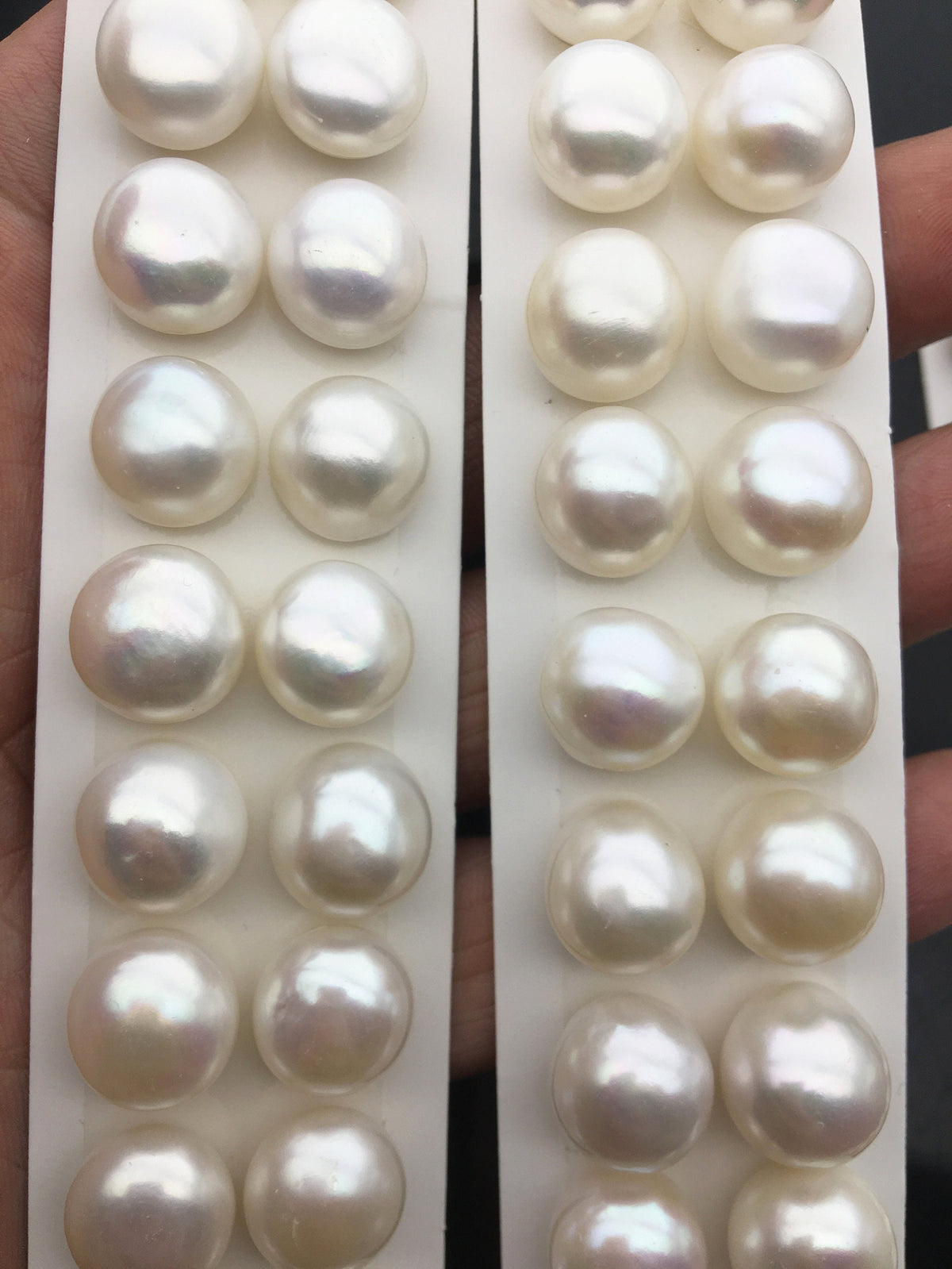 Rare!AAA 13-13.5mm High Luster Thick Skin button freshwater pearls,round button pearl pairs,pearl earring,pearl stud,BTN13-3A-5