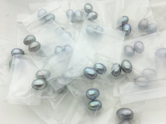 AAA 8.5-9.3mm Gray LONG rice freshwater pearls,tear drop pearl,dangle pearl earrings,white rice pearls, custom hole,LR9-3A-14
