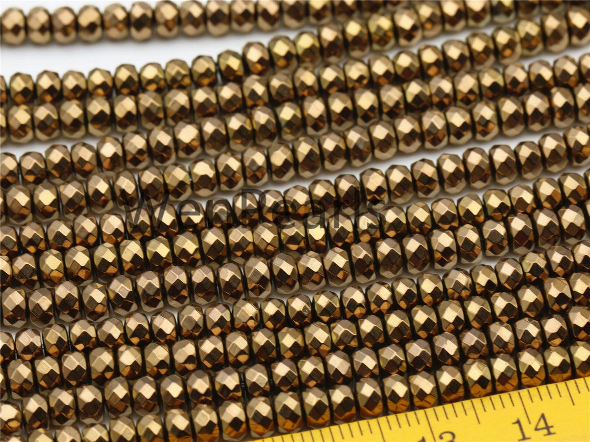 Hematite Brown,3x4mm Rondelle Beads,AAA, 125 beads,15.5 inches,G50-B34-004