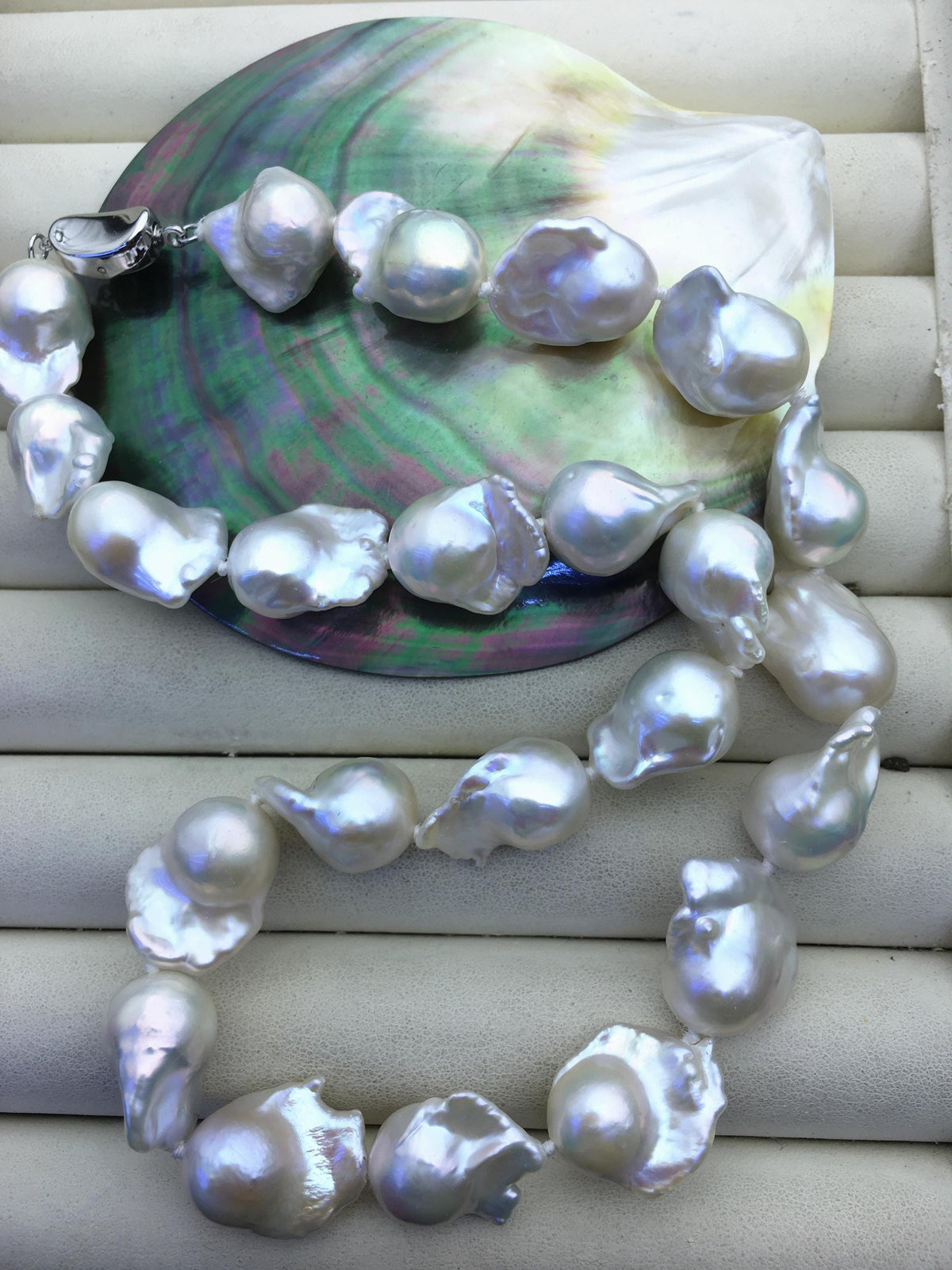 18'' AAA 13-17mm white baroque flame ball freshwater Pearl necklace,genuine freshwater Pearl necklace,NPN1-T63-1