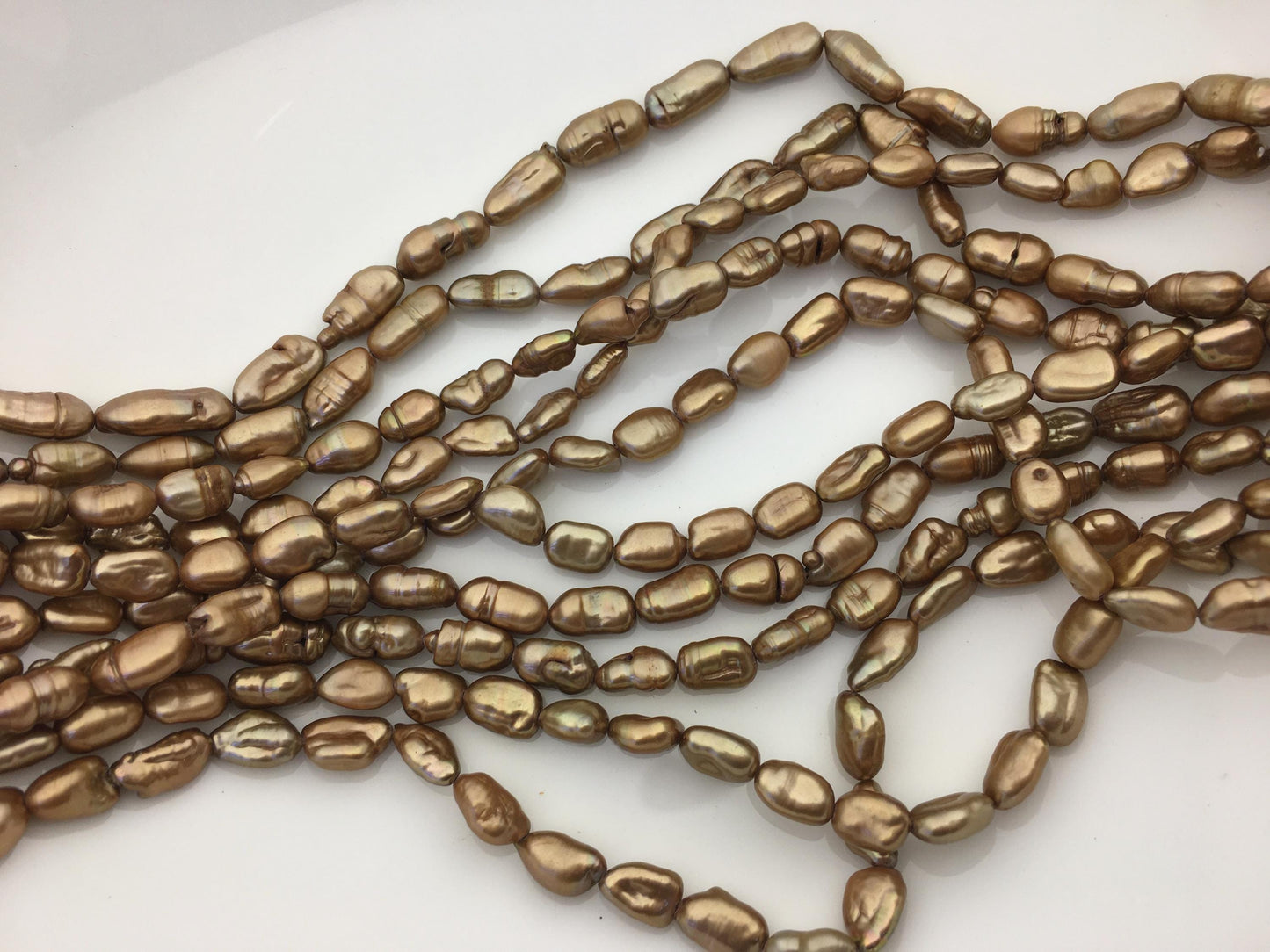 AA+ 6-7mm brown toothpick Biwa Pearl Necklace,Genuine Fresh Water Pearl,Wedding Necklace,Mothers Day,ZS-80-10-22