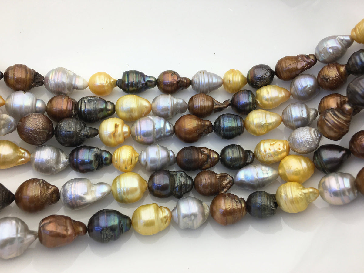 AA 10-14mm big gray brown yellow flame ball pearl,FL15-2A-1