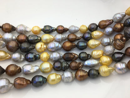 AA 10-14mm big gray brown yellow flame ball pearl,FL15-2A-1