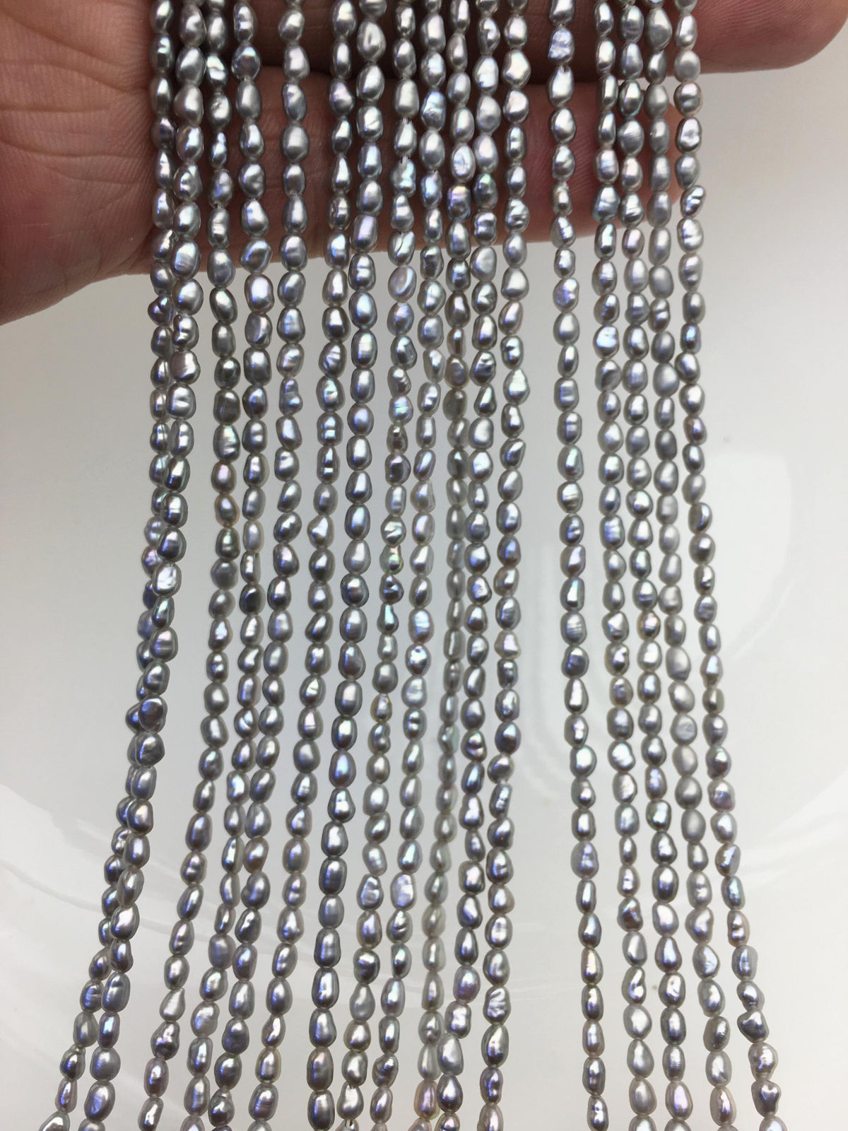 AAA 2.5-3mm gray nugget seed pearls,irregular nugget freshwater pearl strand,cheap price,pearl factory china,LM2-3A-20