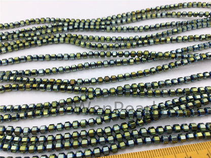 Hematite Green,faceted hexagon beads,AAA, 102 beads,15.5 inches,G50-OTH4-002-1
