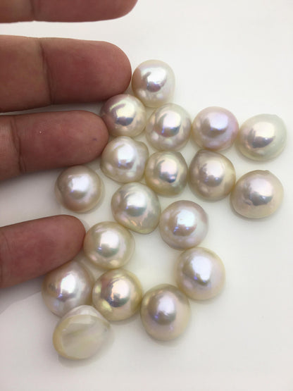 18pcs AAA 14-15mm white Baroque Mabe Freshwater Pearls,no hole,MB-T15