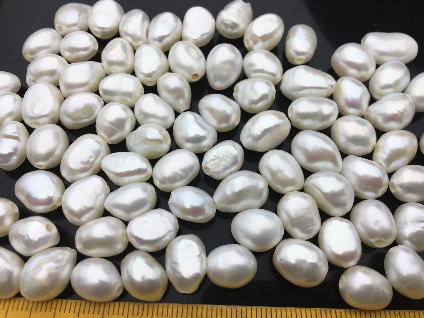 20pcs AA 8.5-9.5mm 2mm large hole white nugget freshwater pearls,LM9-2A-14