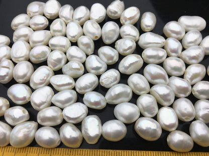 20pcs AA 8.5-9.5mm 2mm large hole white nugget freshwater pearls,LM9-2A-14