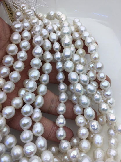 AA+ 8-10mm white baroque drop Edison Freshwater Pearl,ED10-2A-2-46