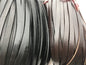 7-8mmx2mm Flat Black/coffer Color Leather Cord,Select Length,Wholesale Jewelry Supplies,Distressed Matte Finish,LC7-201