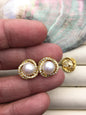 1 pair White AAA 8-9mm button round pearl stud earrings,fashion pearl earrings,wedding pearl earrings,SE3-175-6