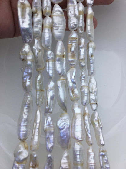 7 strands A 7-11mm white Thick Keshi Biwa Pearl Necklace,ZS-200-120-11