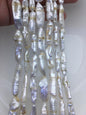 7 strands A 7-11mm white Thick Keshi Biwa Pearl Necklace,ZS-200-120-11