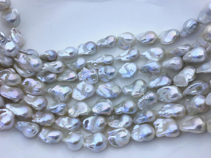15.5'' AA+ 13-17mm white flame ball pearl,FL15-2A-5-32