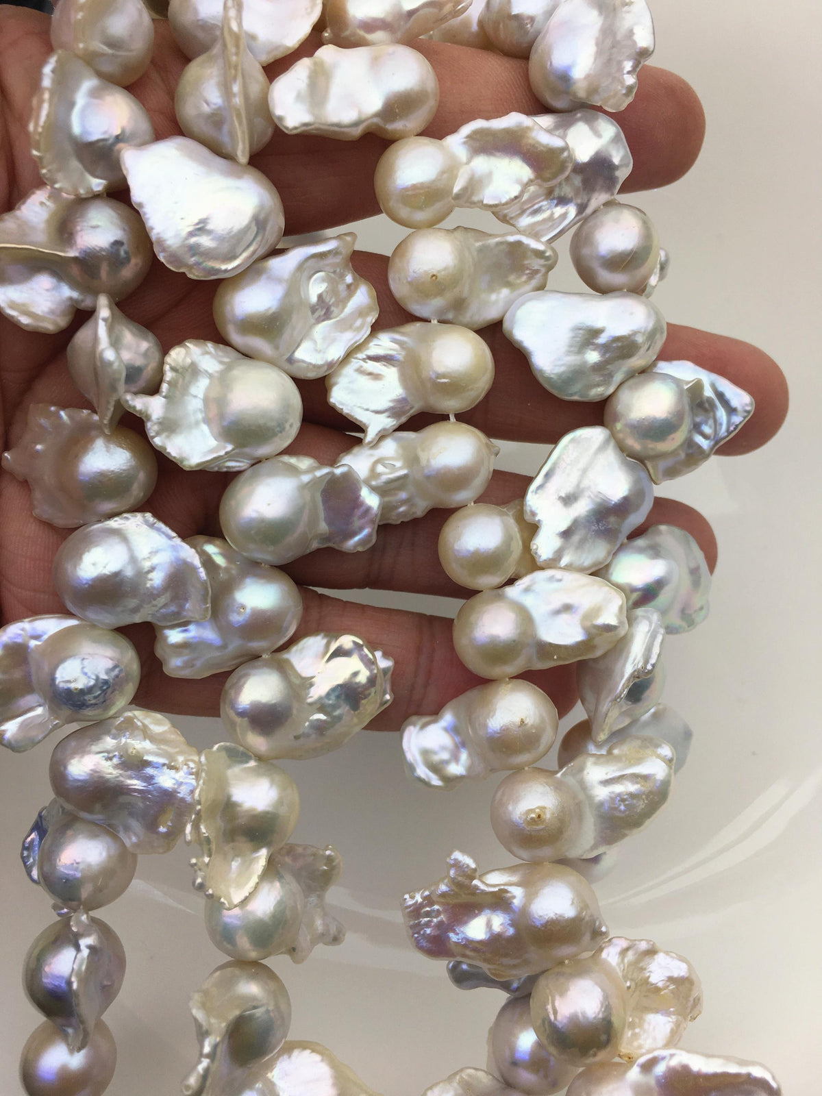 15.5'' AA+ 11-15mm white flame ball pearl,FL15-2A-5-98