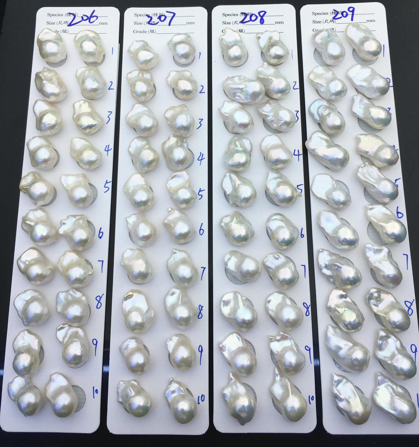 AAA 13-15x18-22mm White Flame ball Pearl Pairs - large Baroque freshwater pearl pairs,top half hole,FL15-3A-8-79