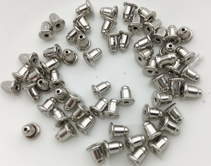 5 pairs 5x4.5x3mm Bullet Clutch Findings Posts, Safety Backs Posts Flat Pad Blank Earring Pin Studs for DIY Jewellery Making,ASL-ER-014