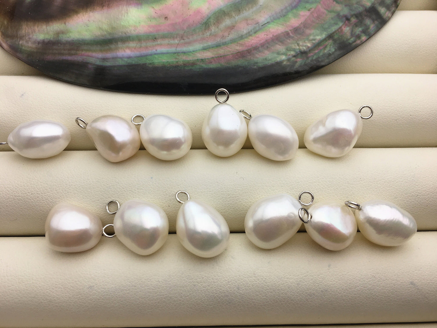 4pcs AAA 10.4-11.2mm White big nugget baroque pearl pendant,S925 Sterling silver pendant,NC1-T33