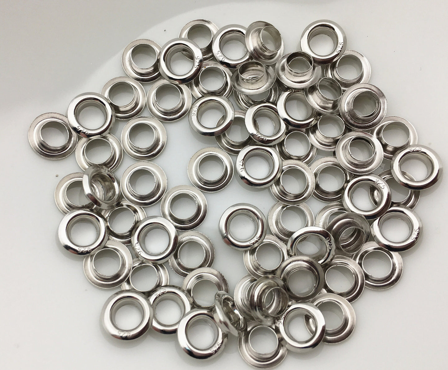4 pairs S925 Silver White 8mm Big Bead Grommet with 5mm Hole pearl ,for DIY,wholesale,ASL-007-2