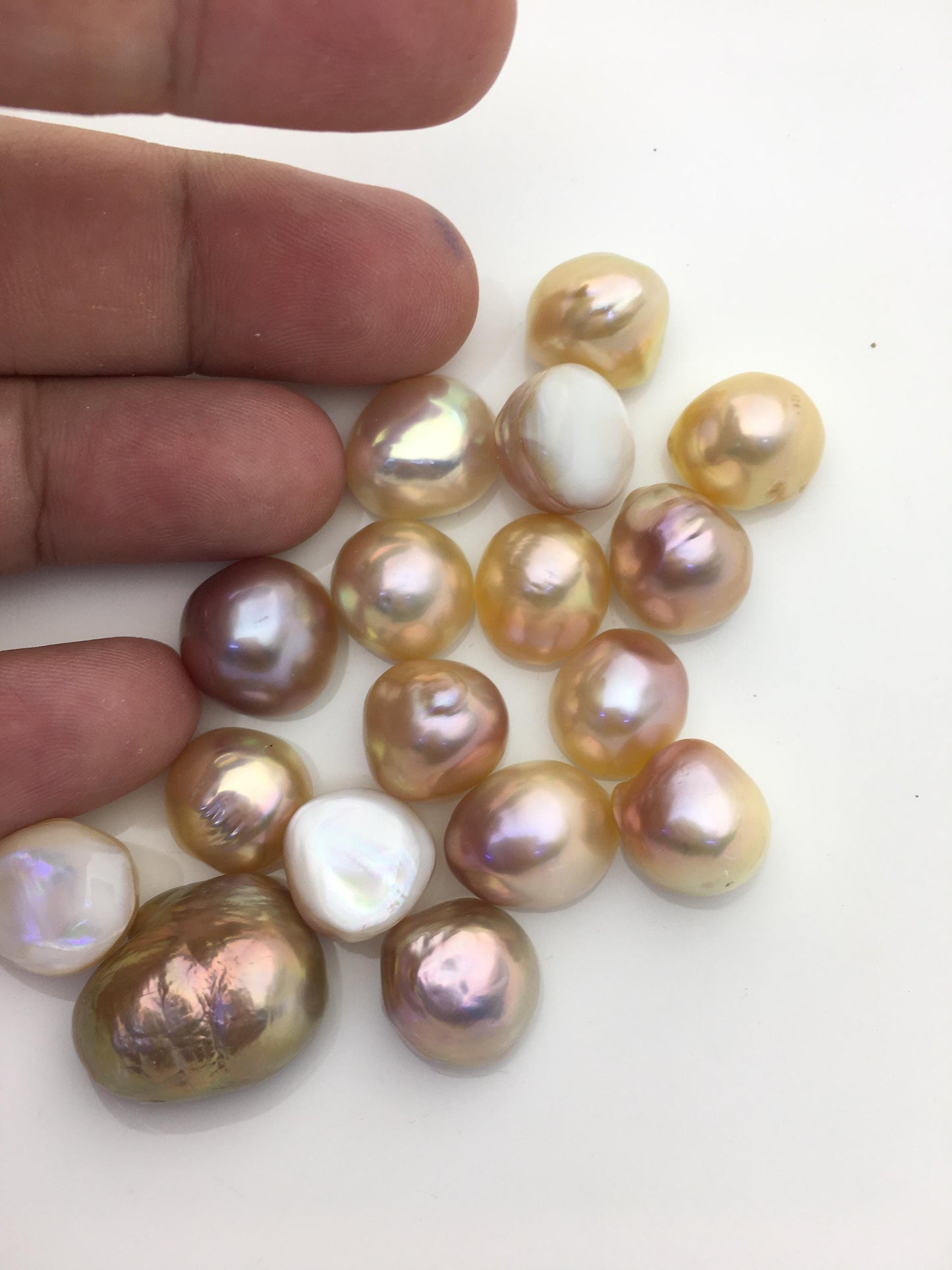 17pcs AAA 12-18mm natural color Baroque Teardrop Mabe Freshwater Pearls,no hole,MB-T2