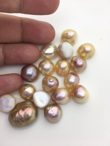 17pcs AAA 12-18mm natural color Baroque Teardrop Mabe Freshwater Pearls,no hole,MB-T2