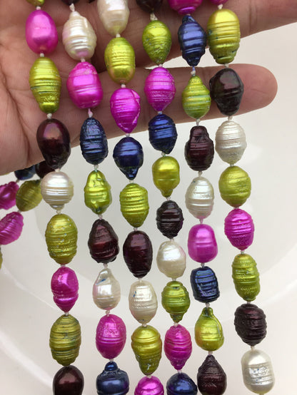 56'' AA 8-10mm misc color Tail Nuclear pearl Necklace,Wedding Necklace, Love, Mothers Day,Happiness,wholesale,NPN1-T4-6