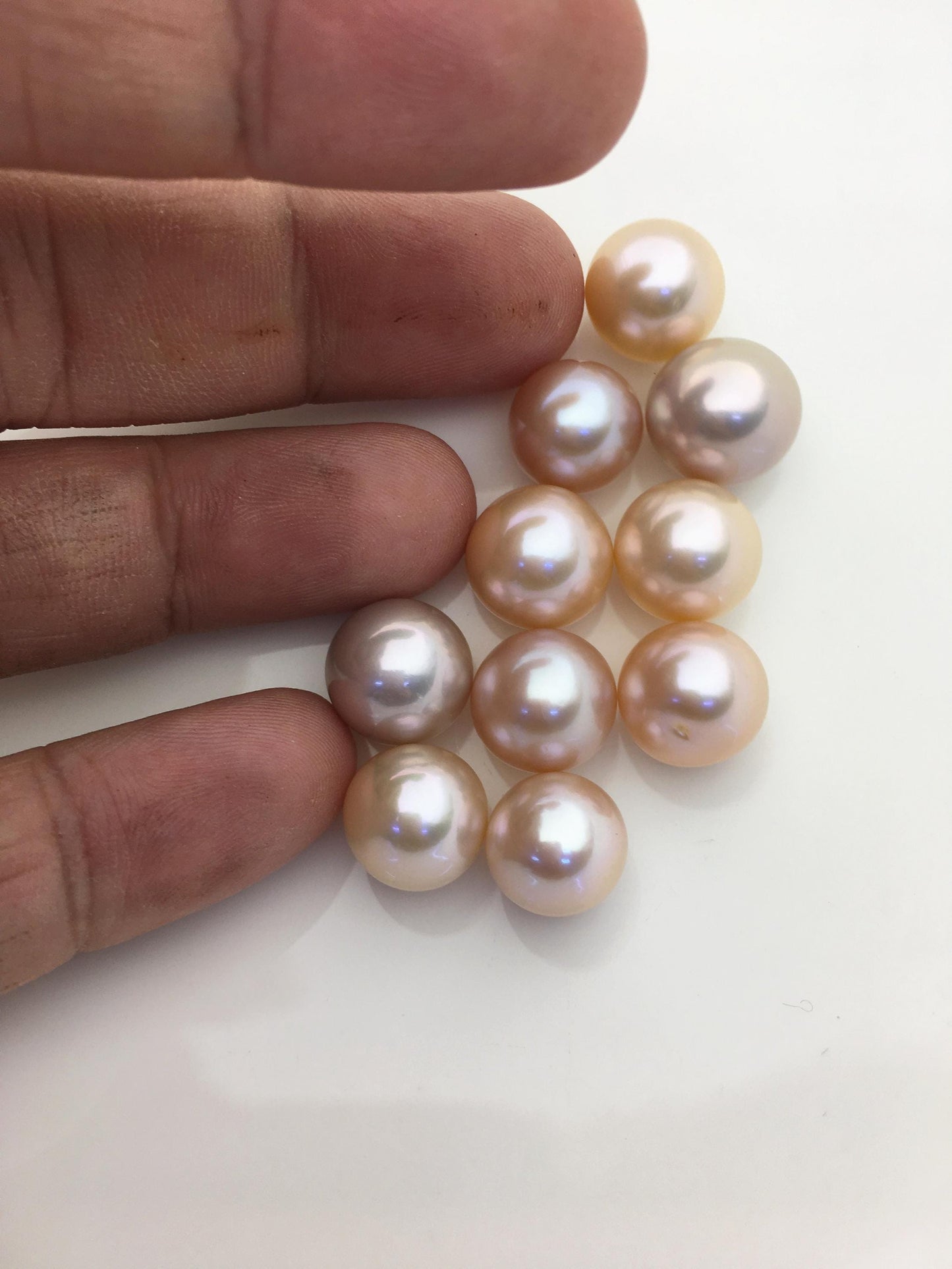 10pcs AAA+ 11-14mm natural color round Edison Freshwater Pearl,no hole,ED11-T1-17