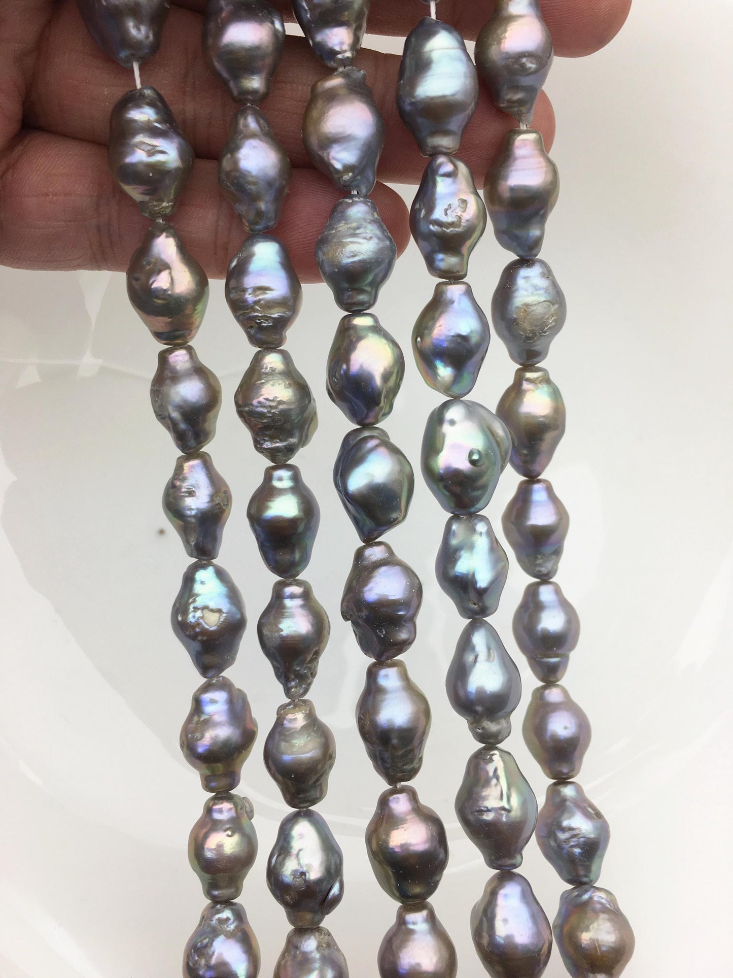 AA+ 10-12mm Gray Baroque Shape Freshwater Pearl,ZS-101-1