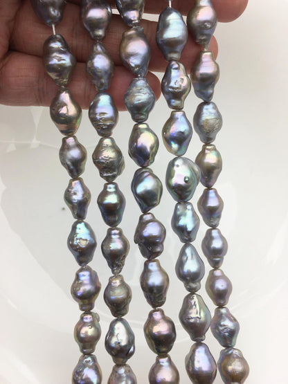 AA+ 10-12mm Gray Baroque Shape Freshwater Pearl,ZS-101-1