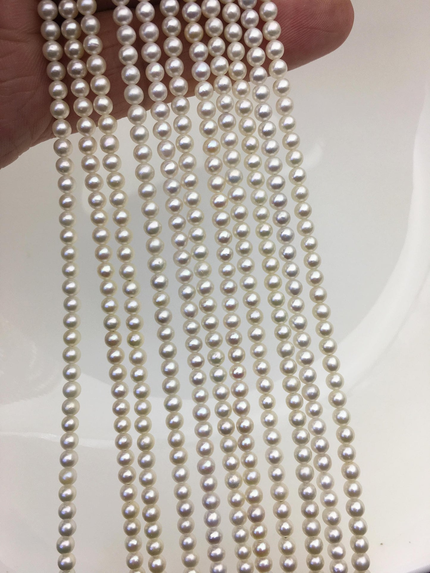 AAA- 3-3.5mm white round freshwater loose pearls,RP3-3AY-Gj-1