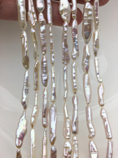 15.5'' AA+ 4-7mm White Toothpick pearls,ZS-80-15