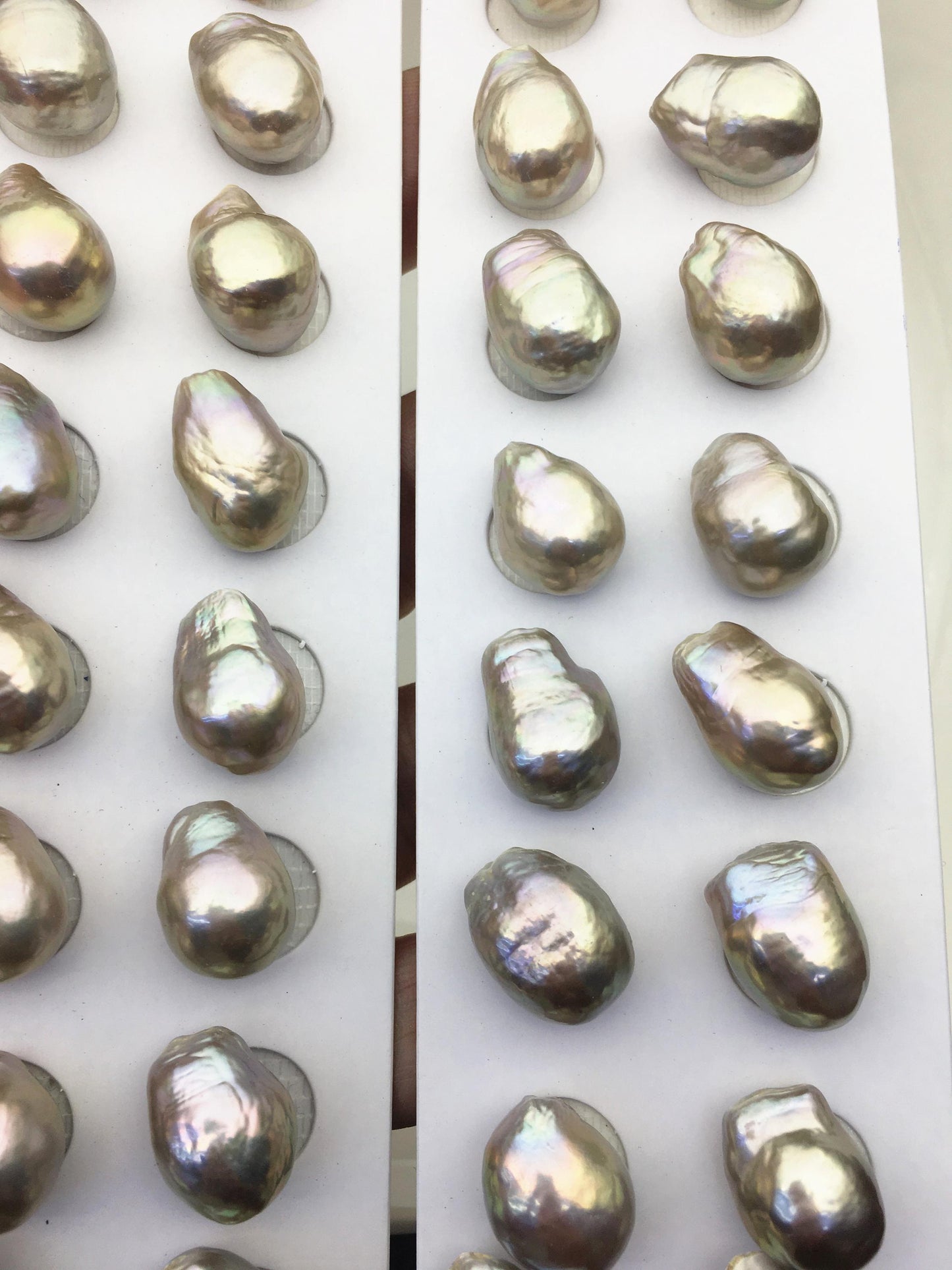 5pairs AAA 12-13mm Gray Rainbow long baroque drop edison freshwater pearl Pair,no hole,ED11-3A-2-18