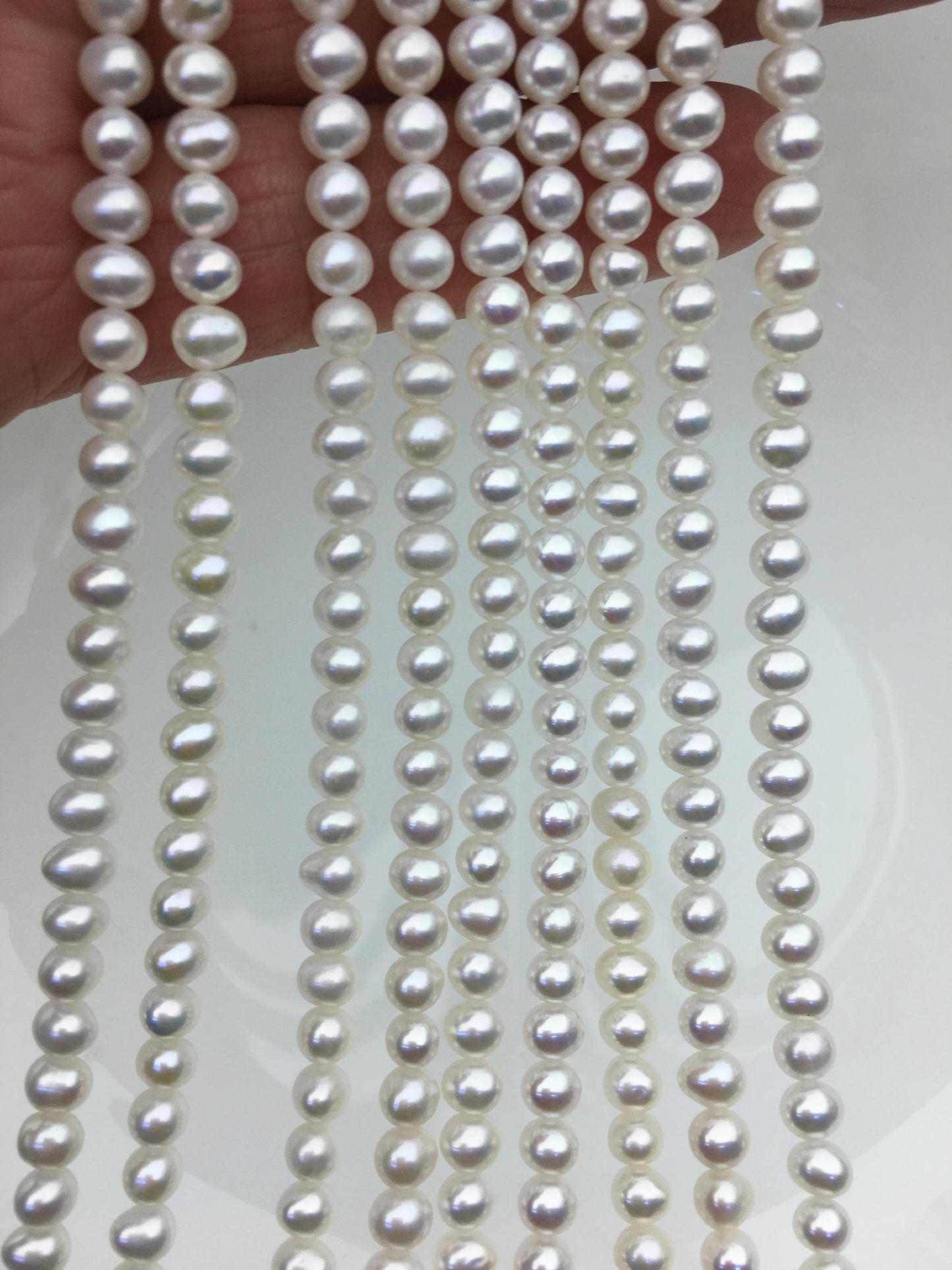 AAA 4.5-5mm white potato pearls,4mm tiny pearl,for pearl necklace,for pearl earrings,Wedding Bride,CR4-3A-2