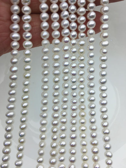 AAA 4.5-5mm white potato pearls,4mm tiny pearl,for pearl necklace,for pearl earrings,Wedding Bride,CR4-3A-2