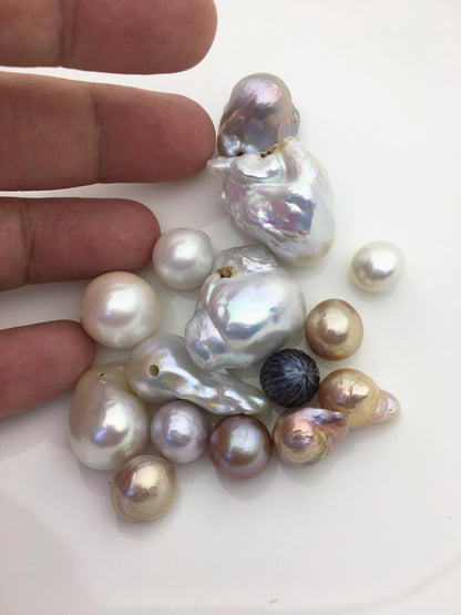 one bag 15pcs mix shape mix color mix hole freshwater pearls,ZS-T33