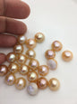 11pcs AAA 13-14mm Baroque Mabe Natural Orange Rainbow Freshwater Pearls,no hole,MB-T69