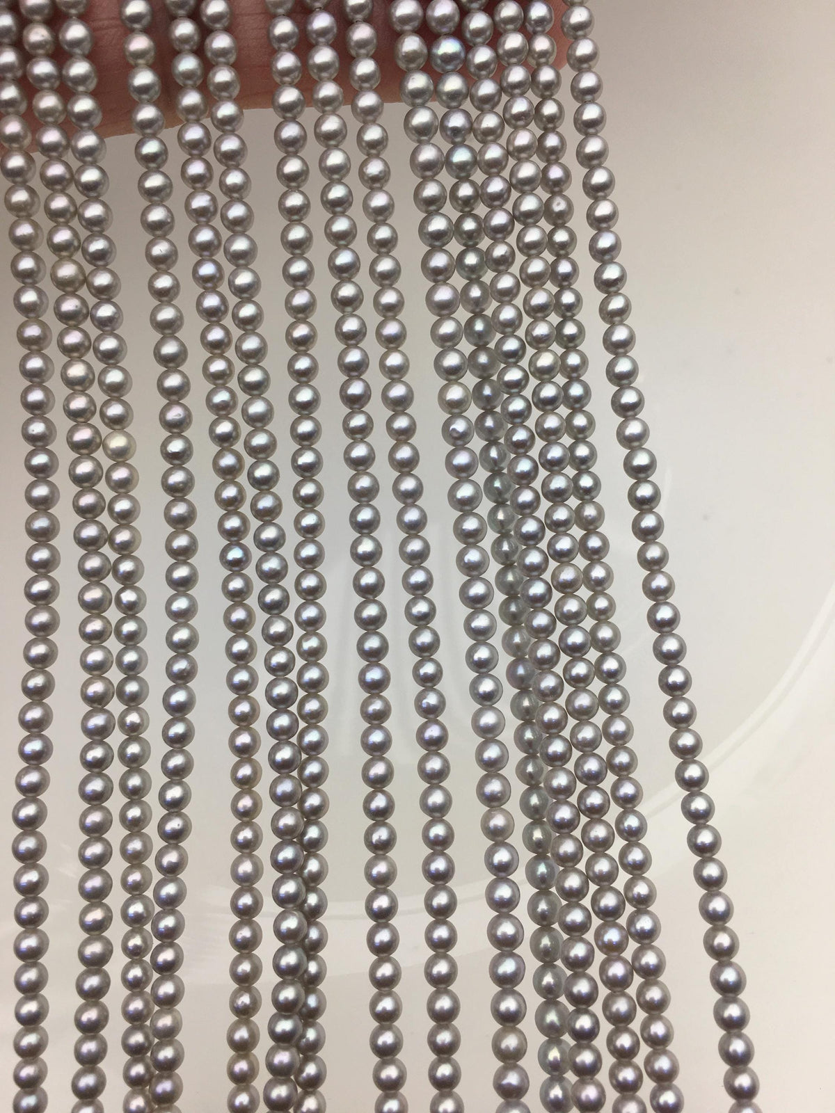 AA+ 3-3.5mm Gray round freshwater pearls,RP3-T7