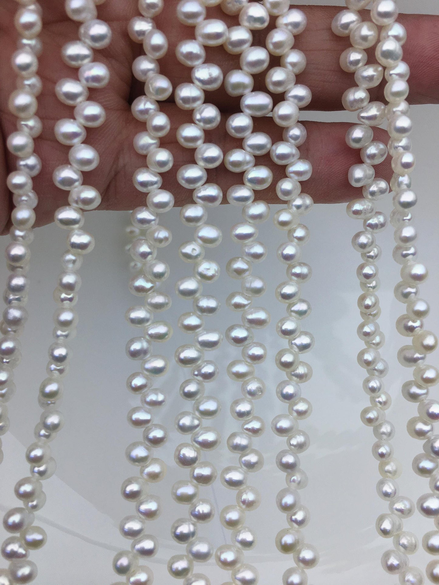 AAA 4.5-5mm white rice freshwater pearls,Cultured white rice freshwater pearls beads strand,Valentine's Day gift,LR4-3A-44