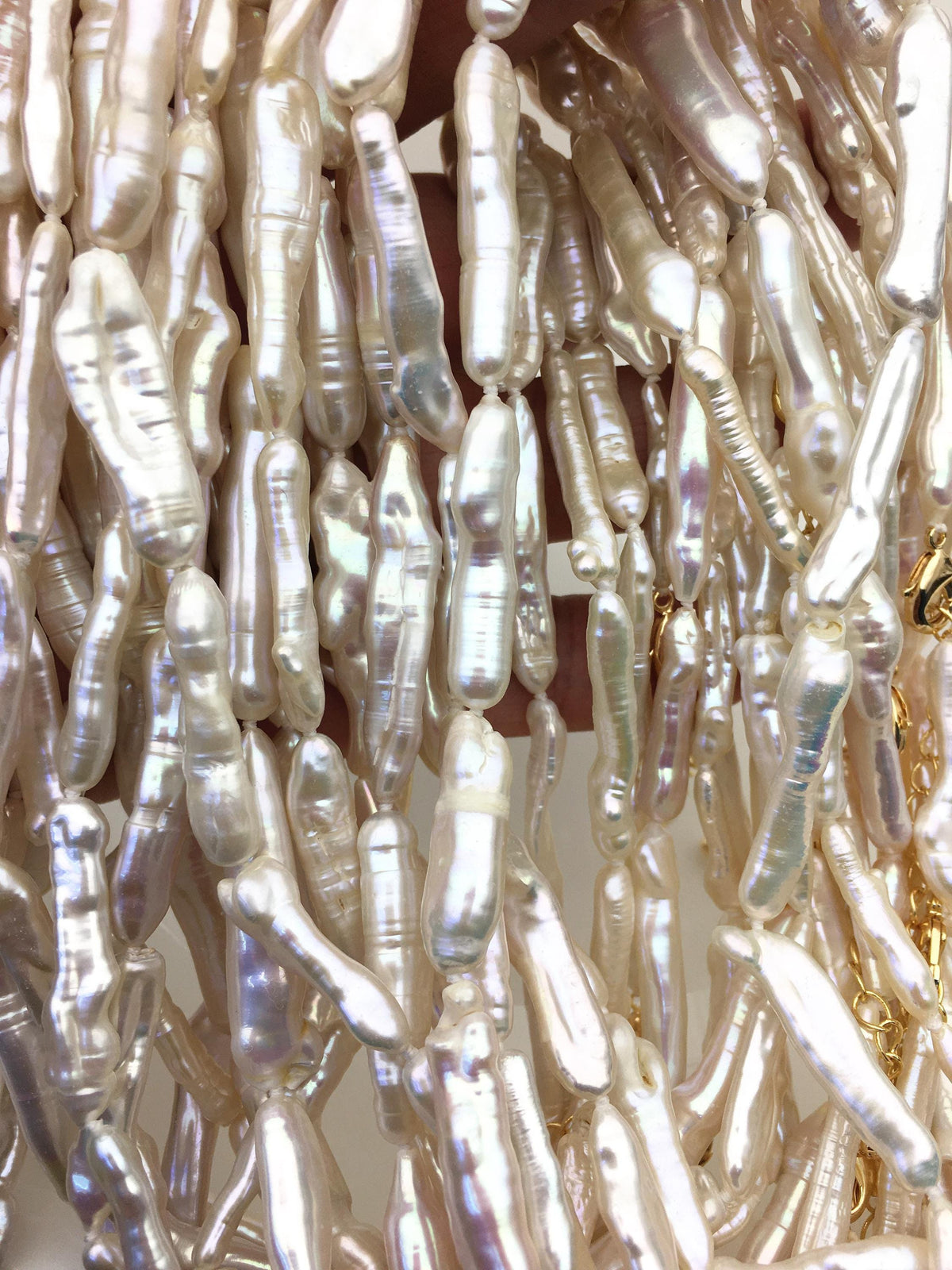 17''+2'' AA+ 4-8mm white toothpick biwa freshwater Pearl necklace,genuine freshwater Pearl necklace,NPN1-024-2