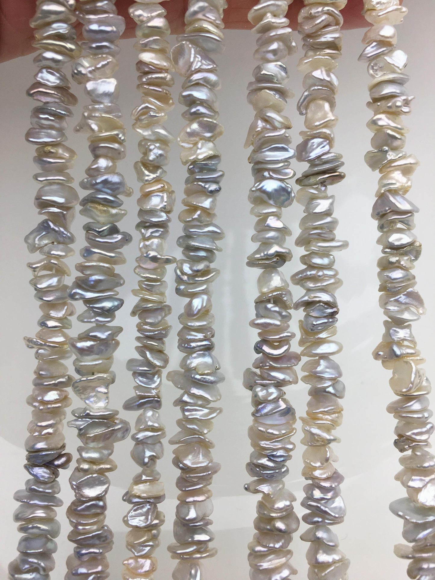 AAA/AA+ 6-7mm White Keshi Freshwater pearls,Center drilled,ZS-128-8